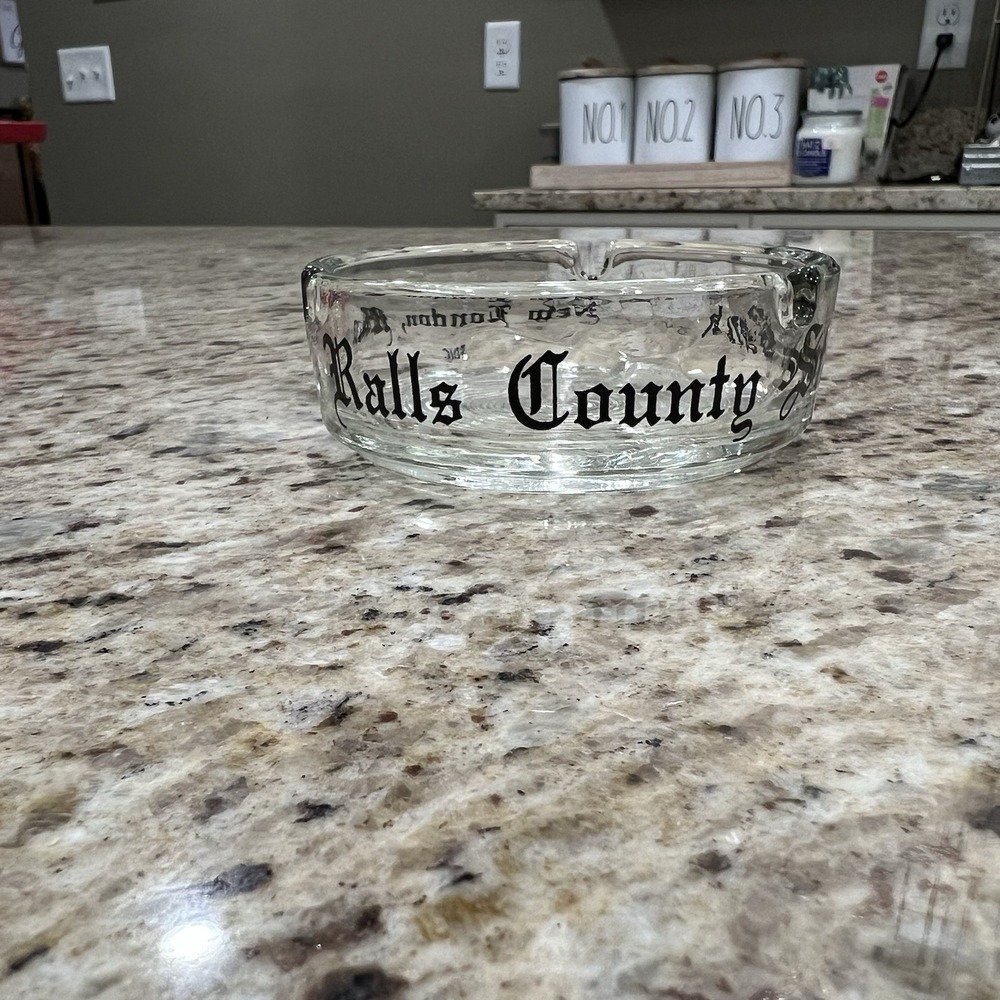 Vintage Glass Ashtray Ralls Co. Mo. New London Advertising